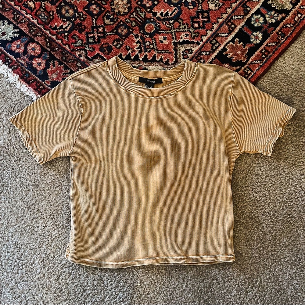 Camel Crop Crew Tee